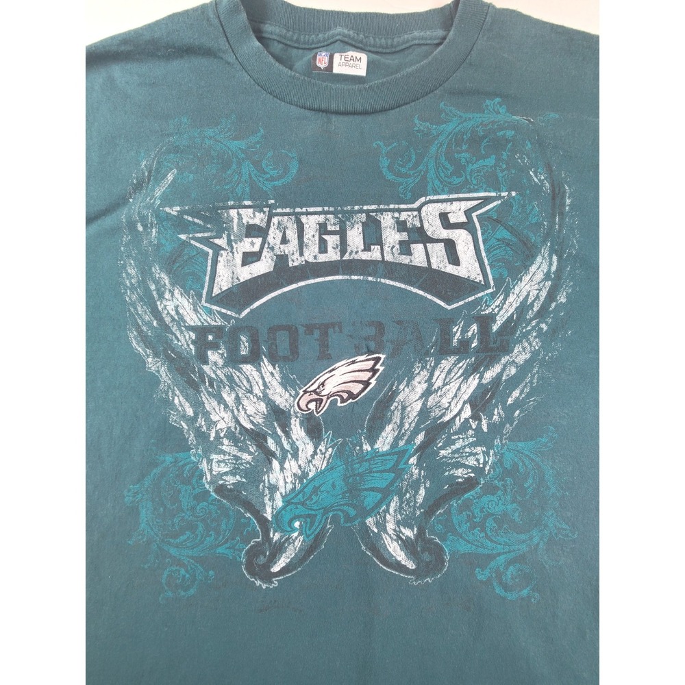 NFL Team Apparel Philadelphia Eagles T-Shirt Mens 2XL Green Graphic Football Tee